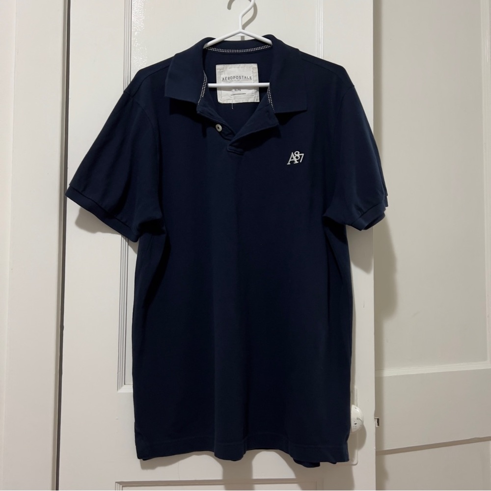 Aeropostale Navy Blue Short Sleeve Polo